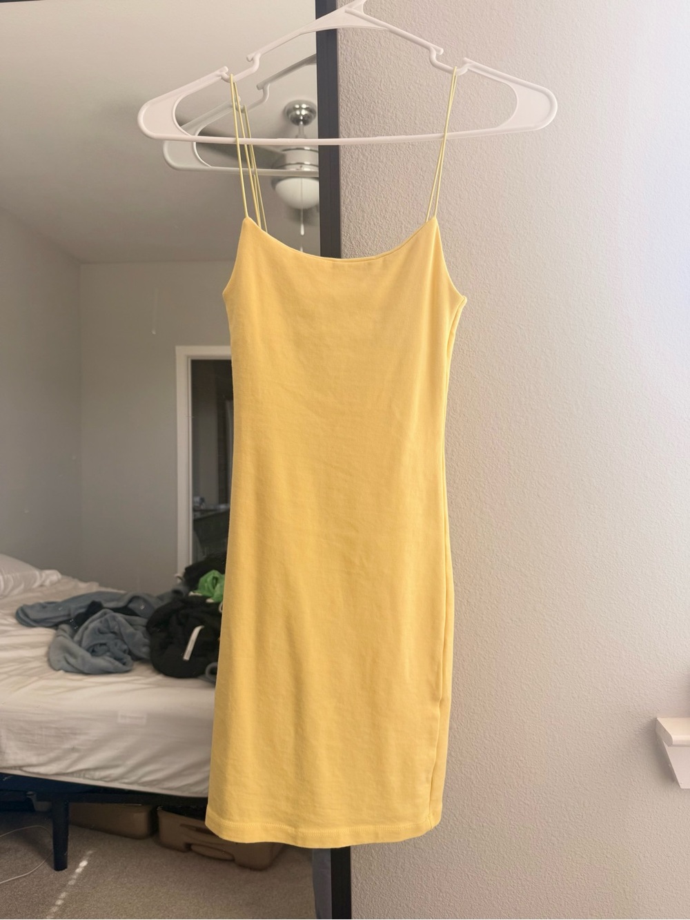 Zara Yellow Spaghetti-Strap Mini Dress